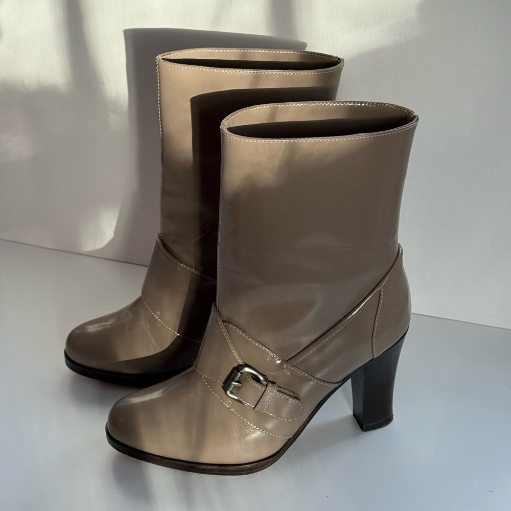 Marni Tan Leather Women's Boots with Buckle size 38.5 US size 8